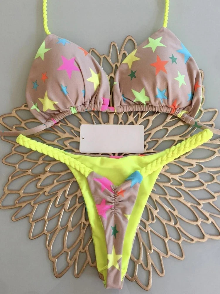 Maillot de bain deux pièces imprimé léopard