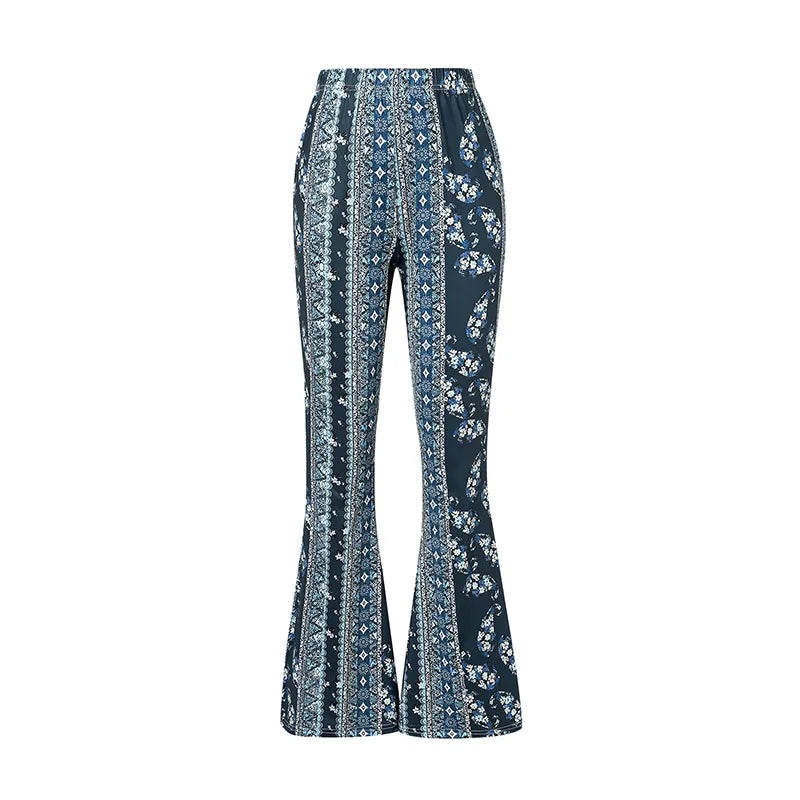 Pantalon élastique et florale