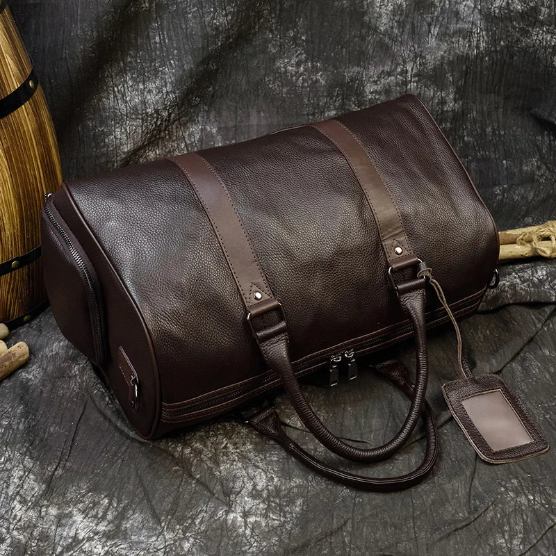 Luxury genuine leather travel bag
